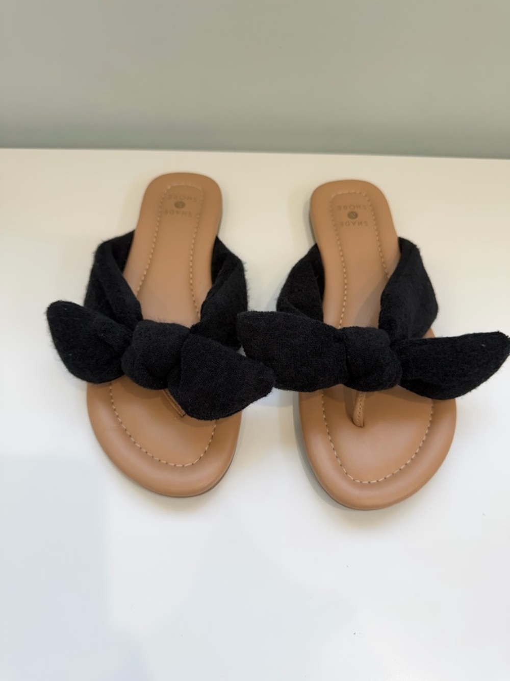 Black Knot Slide Sandals Women 7 Open Toe Flat Slip On Casual Summer Minimalist - Picture 2 of 5